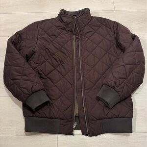 𝅺Denver Hayes Men’s Brown Quilted Bomber Jacket Coat Very Warm Fall Winter Small